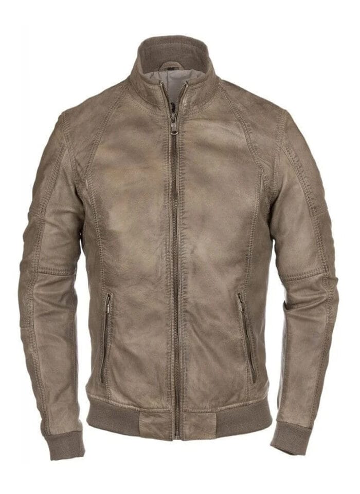 Ocean Bomber Leather Jacket