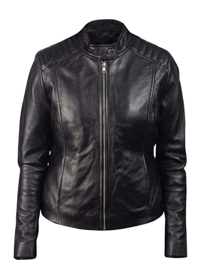 Ladies Black Leather Jacket