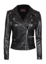 Black Moto Women's Leather Jacket