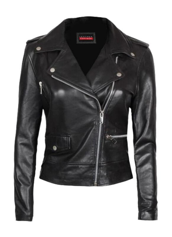 Black Moto Women's Leather Jacket