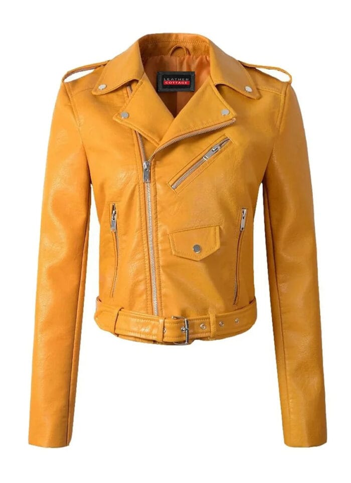 Women Red Brando Leather Jacket