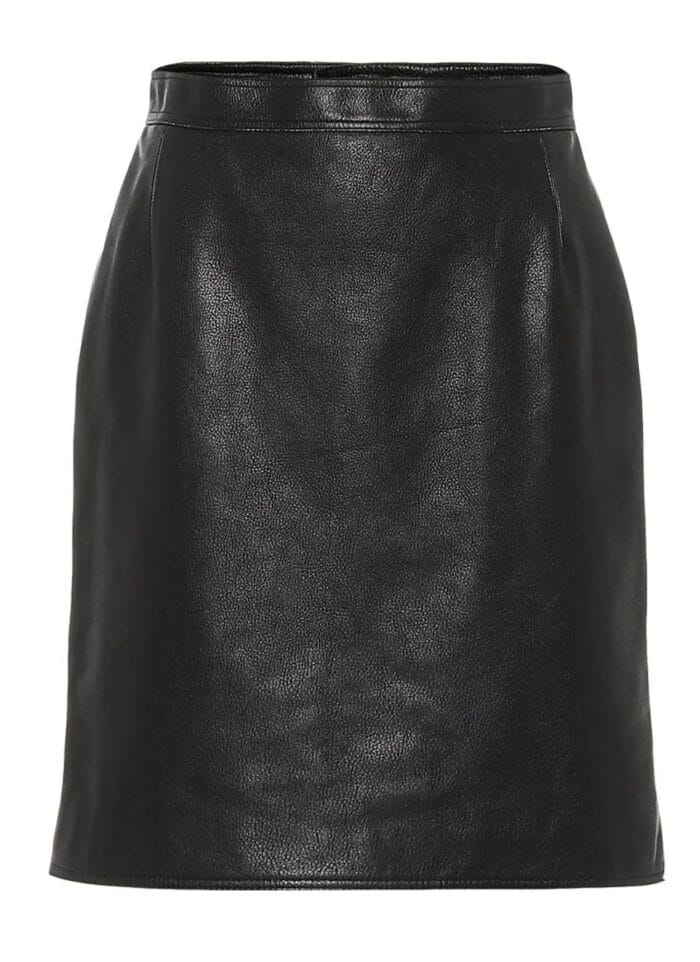 Modern Style Minimal Fashion Leather Knee Skirt