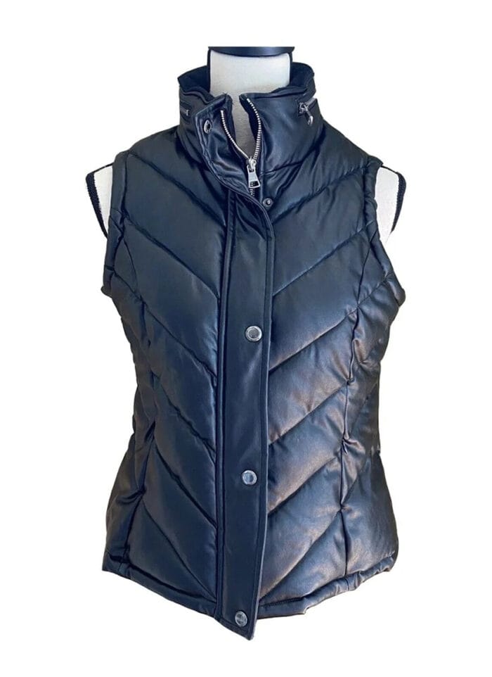 High neck Ladies Leather Vest