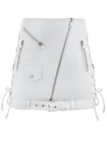 White Leather Biker Skirt