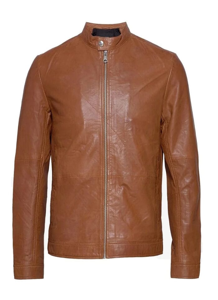 Gents Classic Brown Leather Jacket