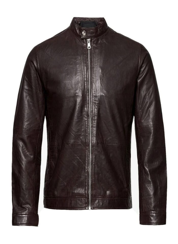 Gents Classic Dark Brown Leather Jacket