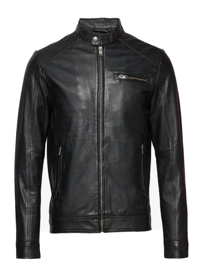 Modern Design Minimalist Vibes Collar Leather Jacket For Men