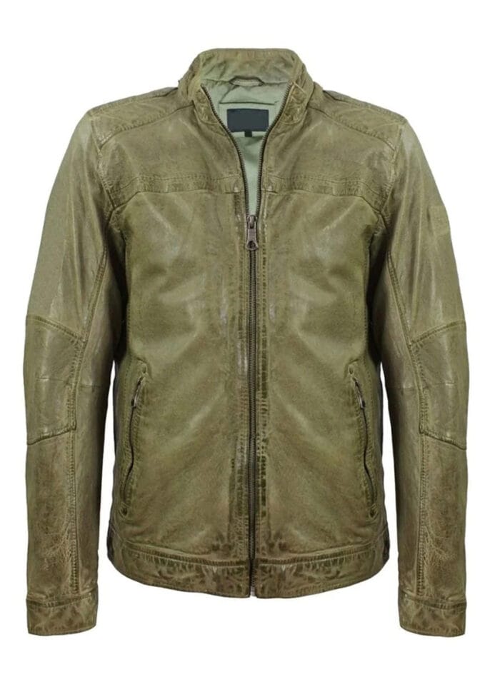 Fashion Men's Leather Jacket Waxed