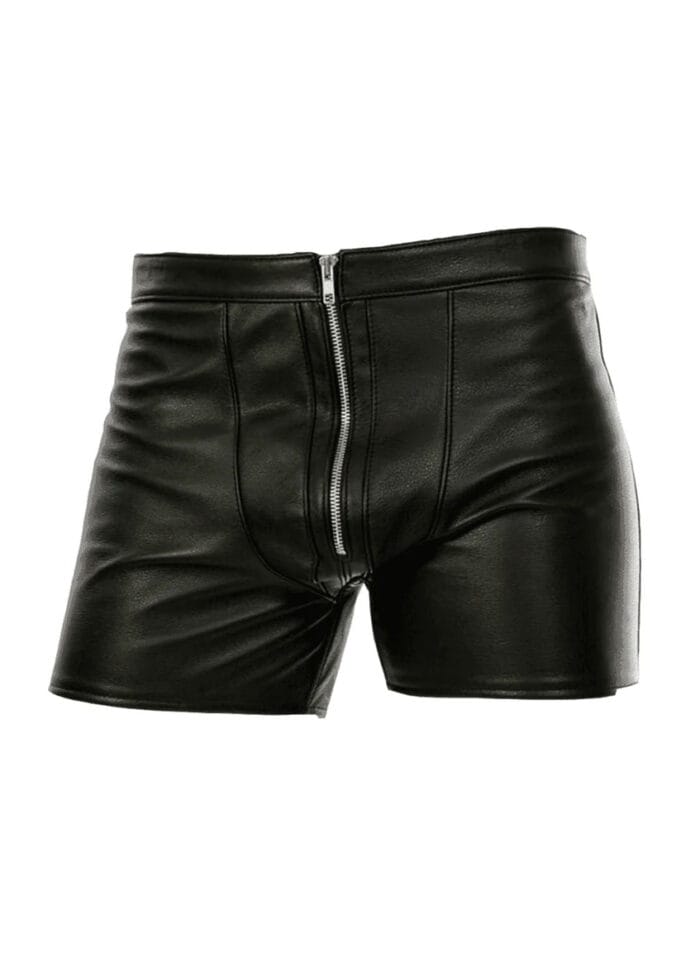 Leather shorts with Zipper