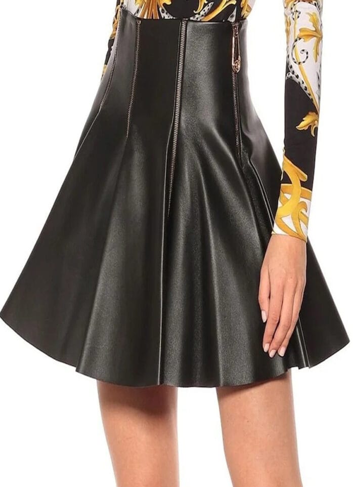 Women's Sheep Leather Mini Skirt