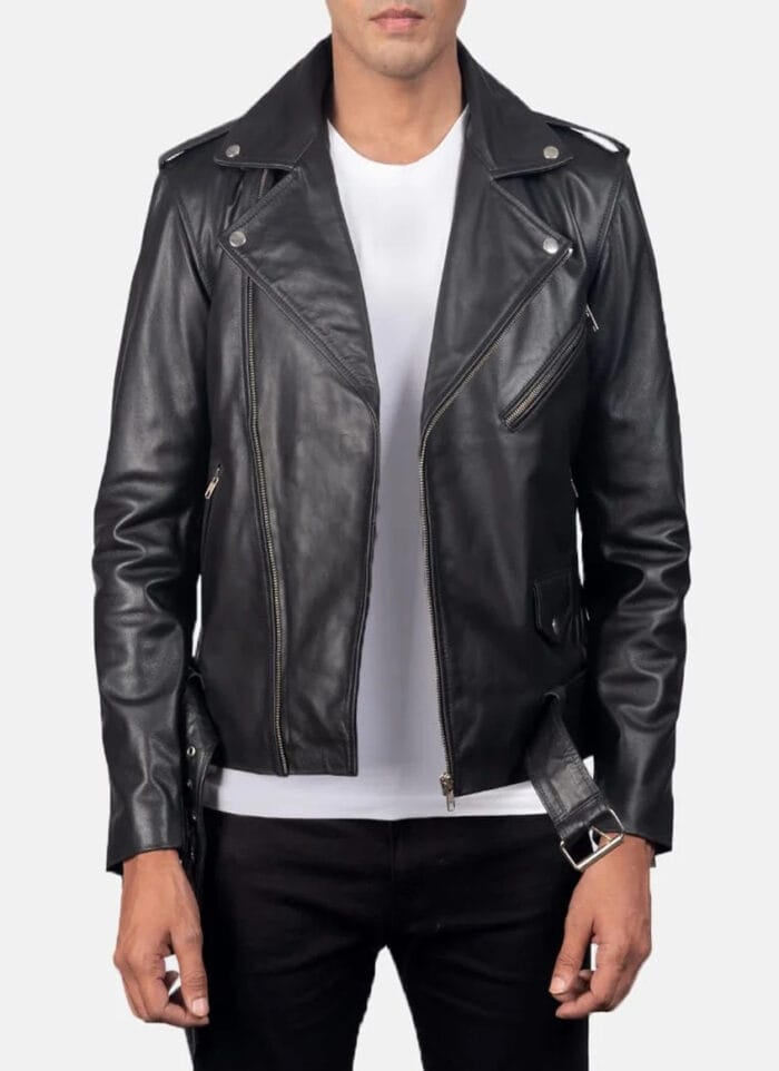 Men's Alaric Alley Black Leather Biker Jacket