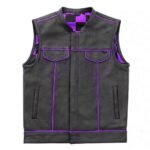 Black Leather Purple Lining