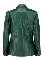Ladies Jacket Green 2-Button Lambskin Leather Blazer