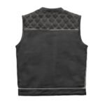 White Checker Lining Leather Vest
