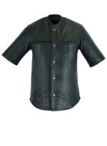 Men's Leather Baseball Motorcycle Shirt