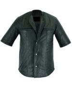 Men's Leather Baseball Motorcycle Shirt