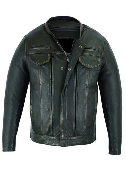 Men's Modern Utility Style Jacket in Lightweight Drum Dyed Dist