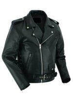 Economy Motorcycle Classic Biker Leather Jacket