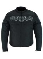 Textile Scooter Style Reflective Skulls Jacket