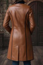 Women’s Long Genuine Leather Trench Coat