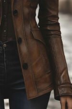 Women's Vintage Brown Leather coat