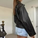 Women’s Black Genuine Sheepskin Bomber Leather Jacket
