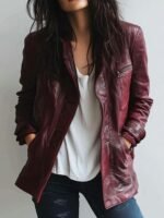 Women’s Red Real Lambskin Leather Jacket